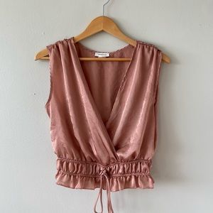 Blush silk top